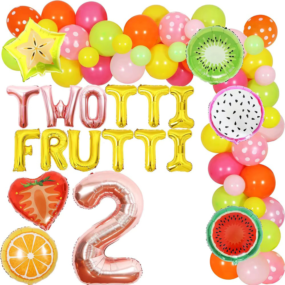 Balloon Arch Kit - Twotti Frutti Mädchen-Geburtstagsparty-Dekoration, Sommerfrucht-Dekoration zum 2.