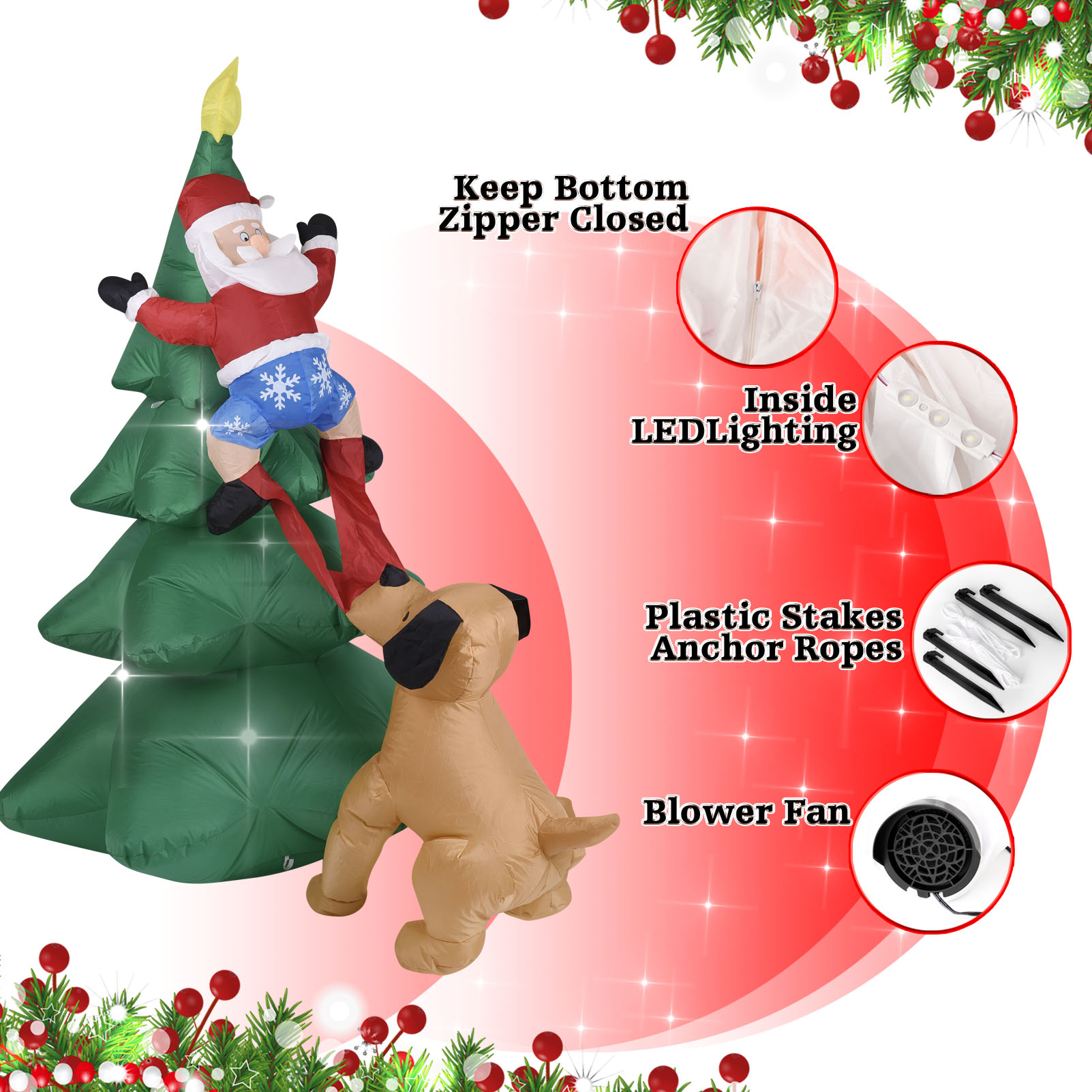 Aufblasbarer Weihnachtshund mi – Neon Sign Party Bewertung und Preis