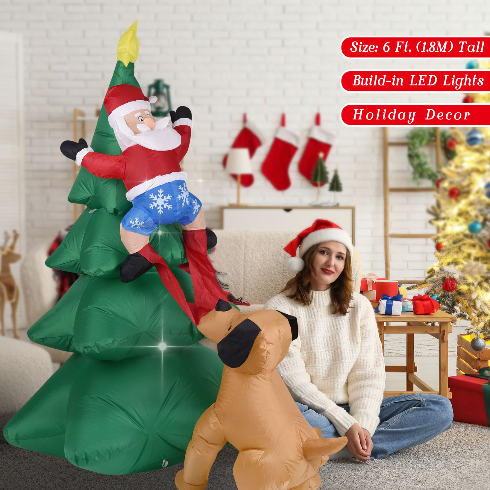 Aufblasbarer Weihnachtshund mi – Neon Sign Party Bewertung und Preis