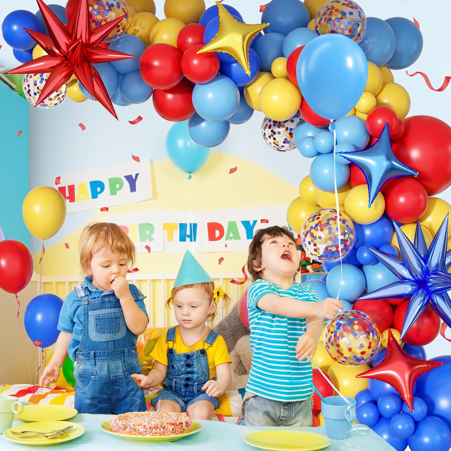 Blau-Rot-Gelb Regenbogen-Luftb – Balloon Arch Kit Bewertung und Preis