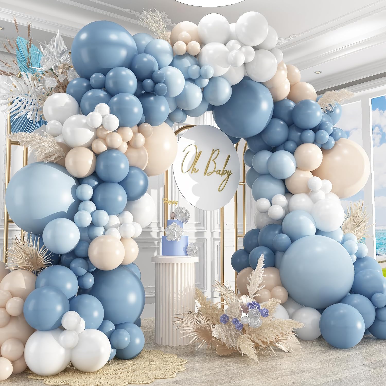 Staubblau-Sandweißes Latex-Bal – Balloon Arch Kit Bewertung und Preis