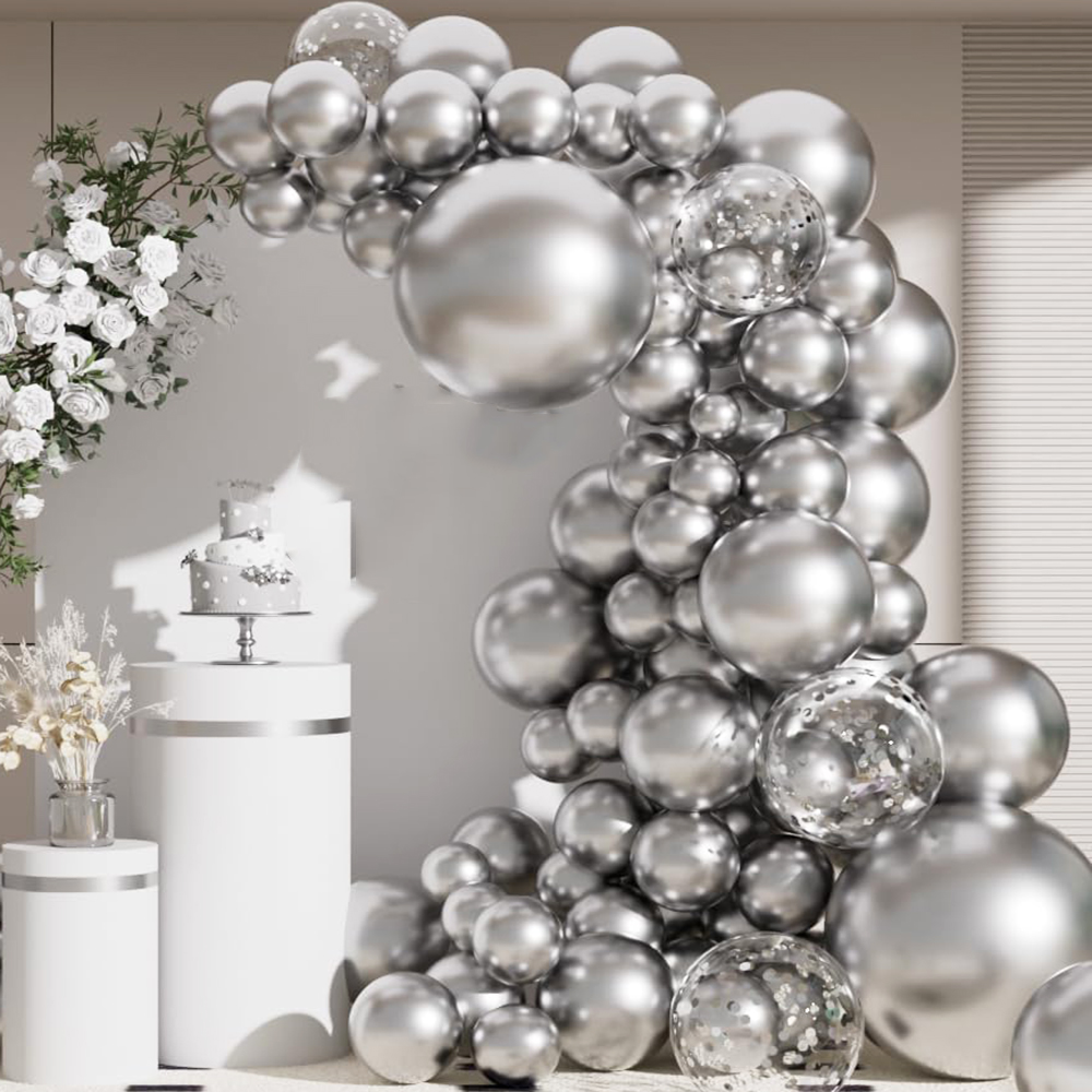 68 Stück Metallic-Silber-Luftb – Balloon Arch Kit Bewertung und Preis