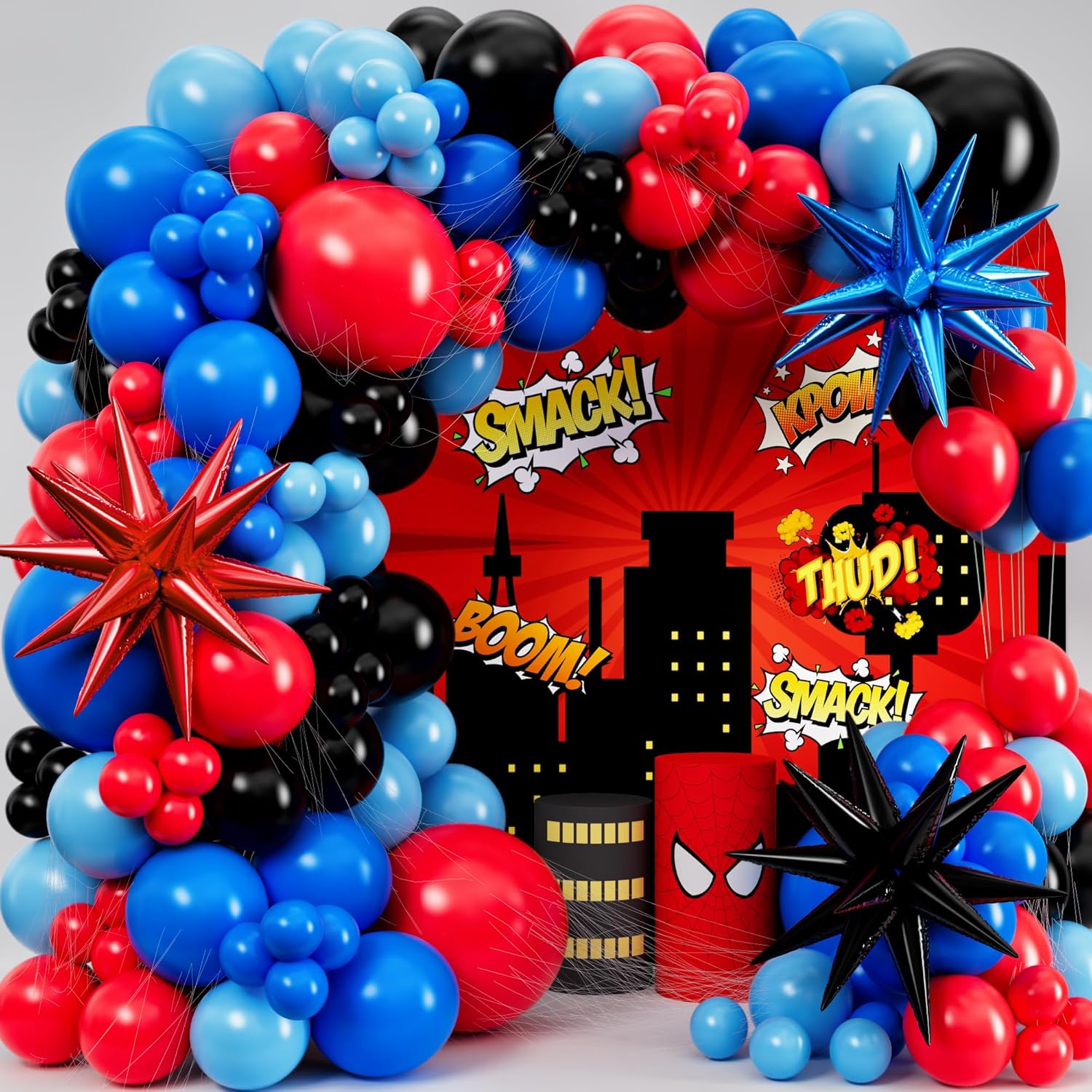 Schwarz-Rot-Blaue Latex-Ballon – Balloon Arch Kit Bewertung und Preis