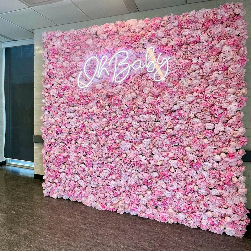 Lila rosa künstliche Blumen wa – Flower Wall Panel Bewertung und Preis
