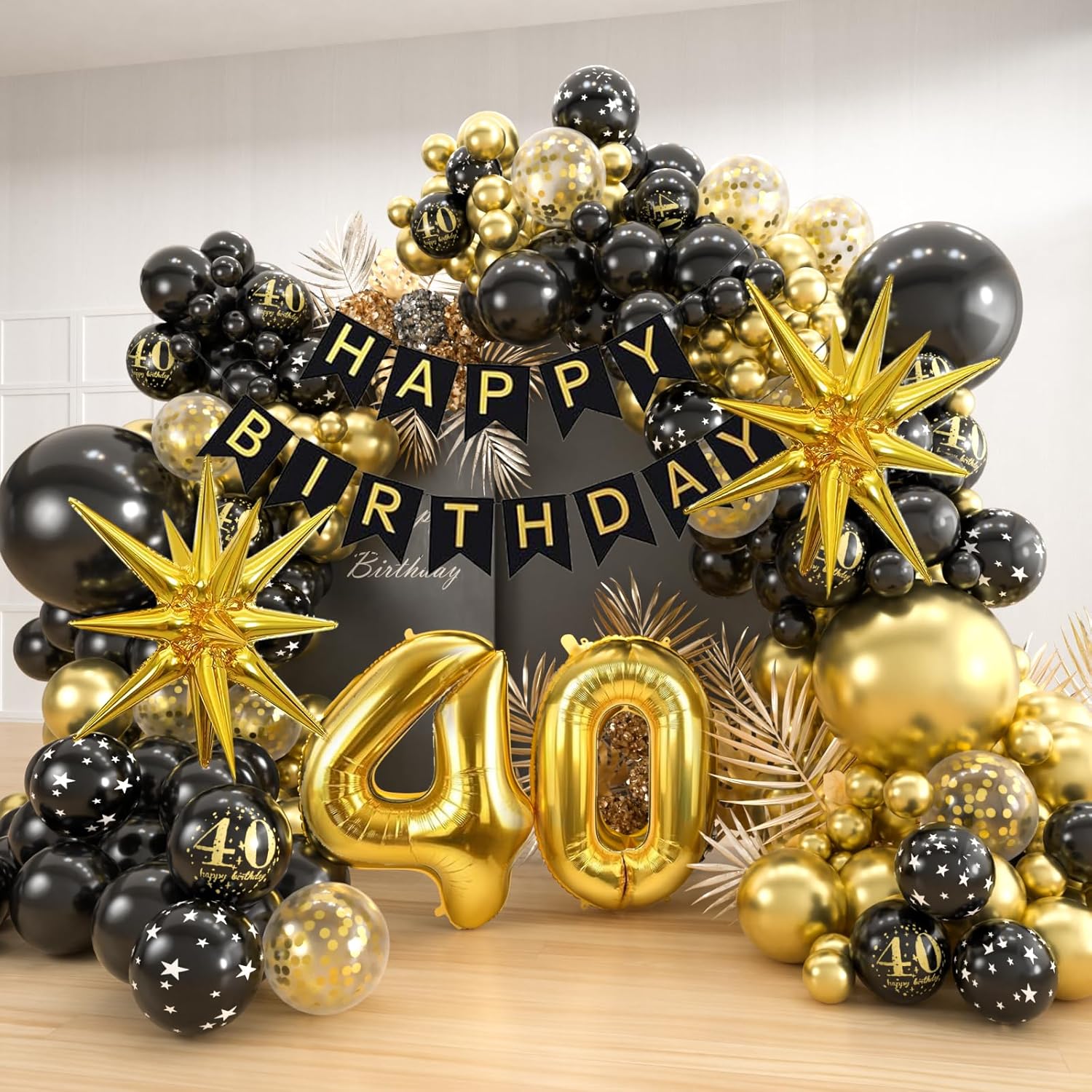 40. Geburtstag Schwarz-Gold Ba – Balloon Arch Kit Bewertung und Preis