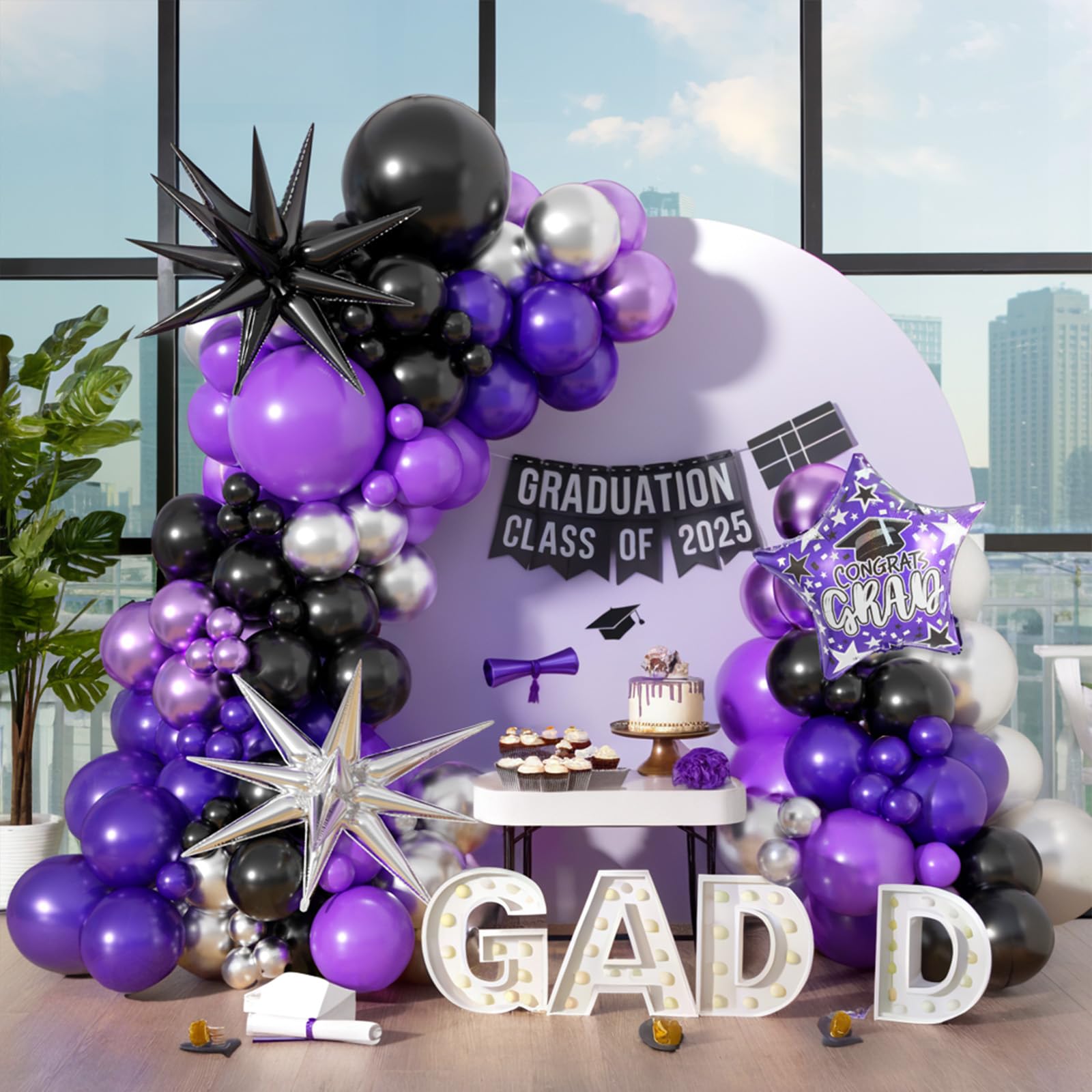 118-teiliges Lila-Schwarz-Silb – Balloon Arch Kit Bewertung und Preis